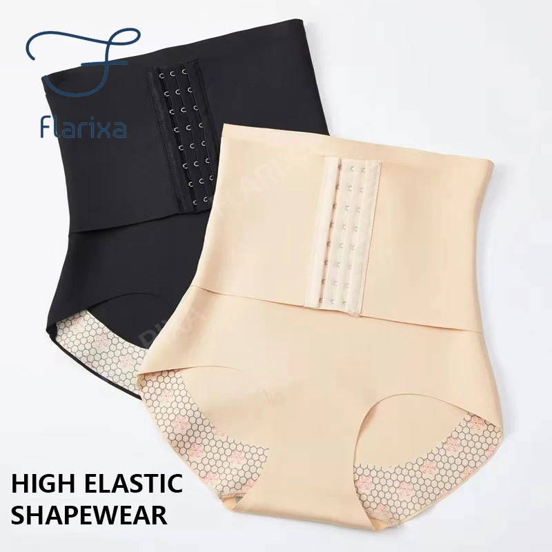 Flarixa 2 in 1 Hip Lift Flat Belly Women's Panties Body Shapewear Women Thin Waist Trainer Body Shaper Sculpting Corset waist trainer shapewear panties push up panties shapewear workout pants butt hip enhancer ice silk panties