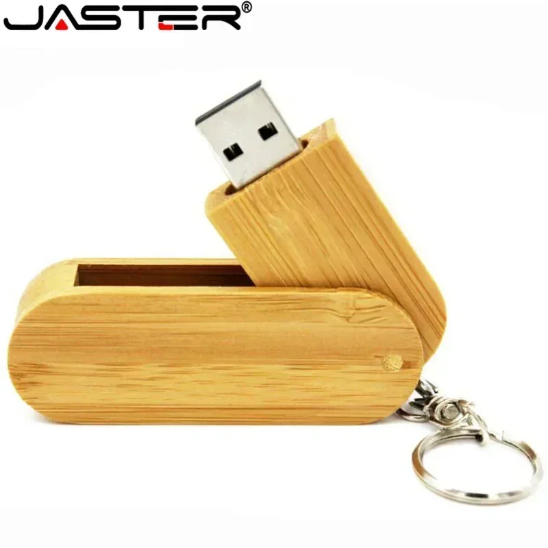 Wooden Rotatable USB Flash Drives 128GB 64GB 32GB With Key Chain Free Custom Logo Business Gift Pendrive usb flash drive flash drive