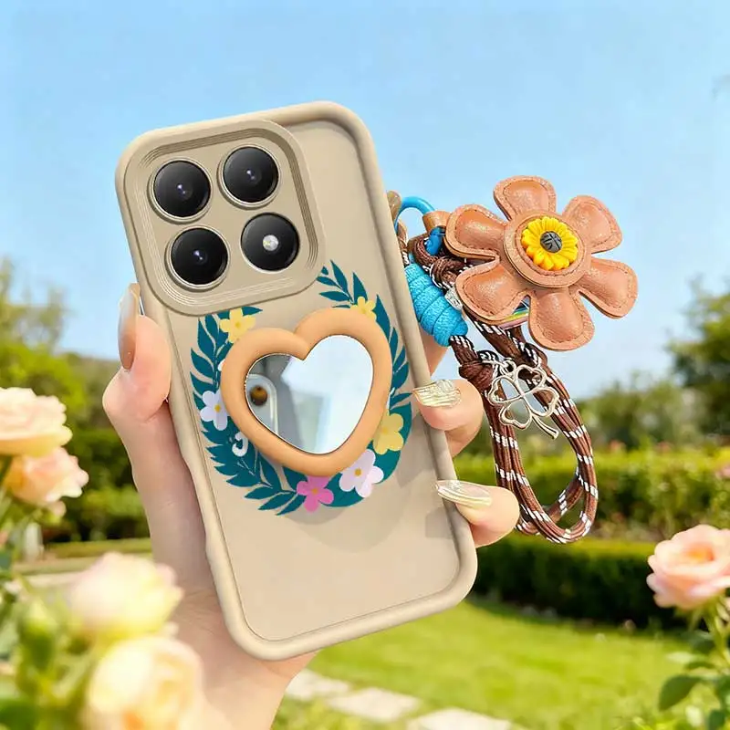 Colorful Garland Phone Case Set with Lanyard and Craft Embellishments - 3 Pieces