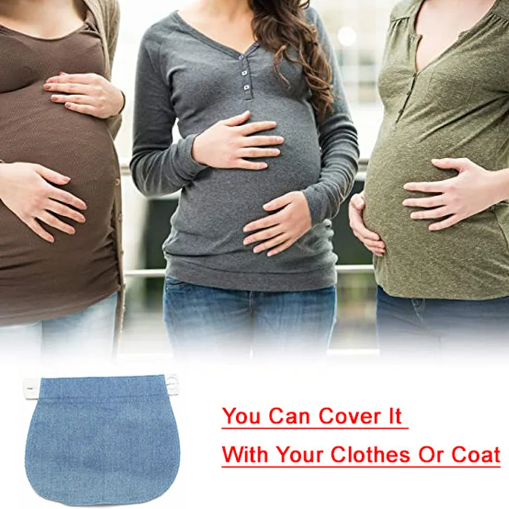 Maternity Pregnancy Waistband Belt Adjustable Elastic Pants Extended Button