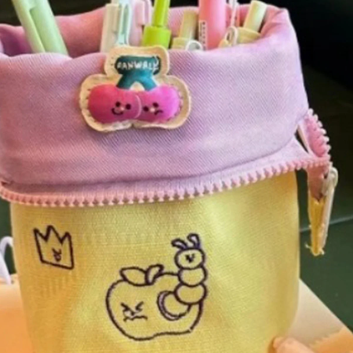 حامل قلم محمول Kawaii الطلاب مقلمة ذات سعة كبيرة م...