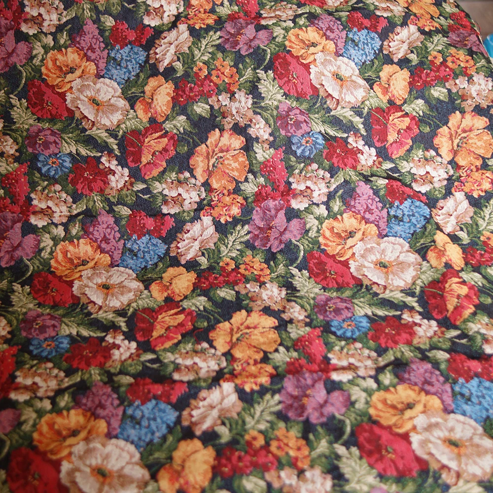 Palace style yarn-dyed jacquard fabric tablecloth picnic mat sandhair towel curtain material bag designer fabric