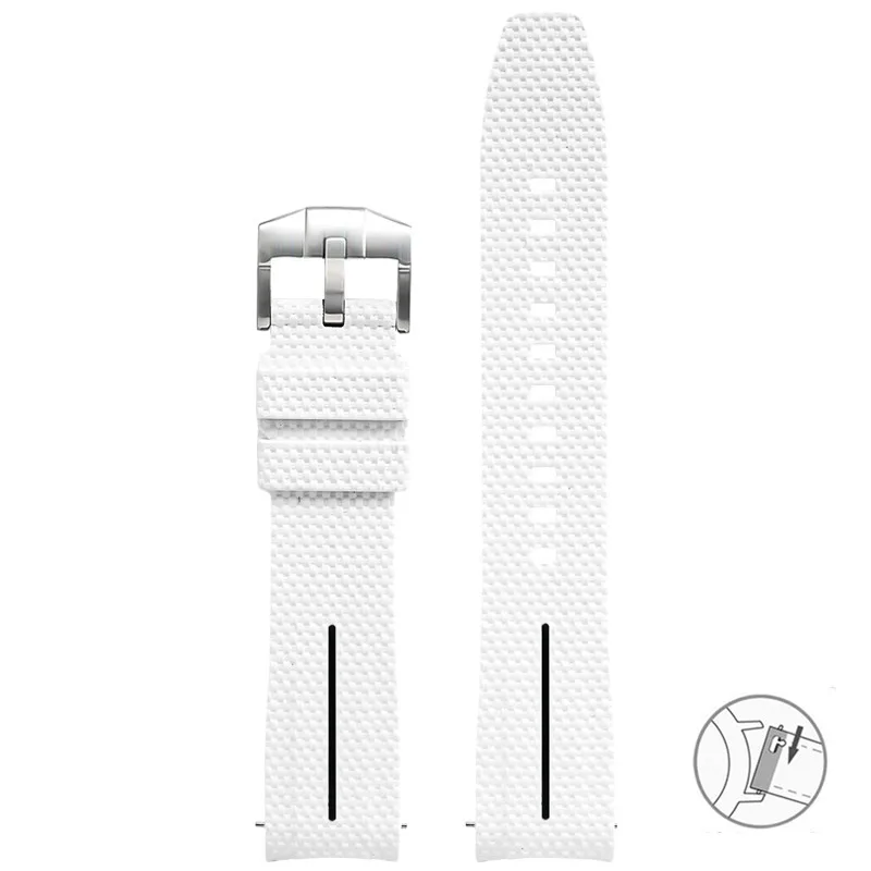 Curved End 20mm Rubber Silicone Quick Release Watch Band