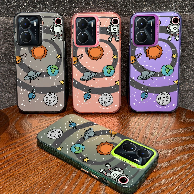 Custodia Laser Di Lusso Alla Moda Spaziale Per Vivo S1 S12 V23 V25 V27E V29 Y15A Y15S Y16 Y17S Y27 Y35 Y50 Y93 4G 5G Pro Plus Cover