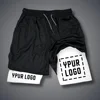Custom Compression Shorts Men Gym Athletic Pants Your Logo Fitness Sportswear Personalized Double Layer Quick Dry Sports Shorts 2