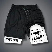 Custom Compression Shorts Men Gym Athletic Pants Your Logo Fitness Sportswear Personalized Double Layer Quick Dry Sports Shorts 2