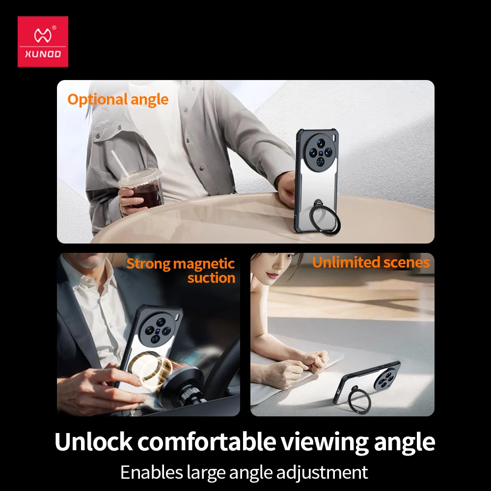 Xundd 360° Rotatable Stand Case with Camera Protection and Shockproof Magnetic Cover