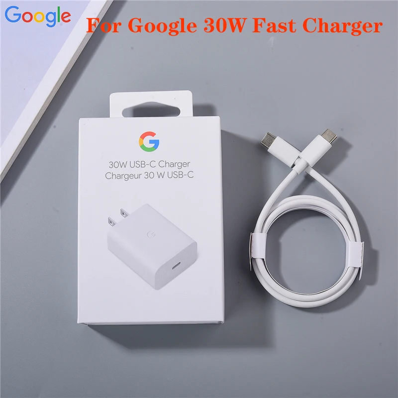 Cargador rápido PD de 30W para Google Pixel 6, 7, 5 Pro, 6A, 5A, 3, 2