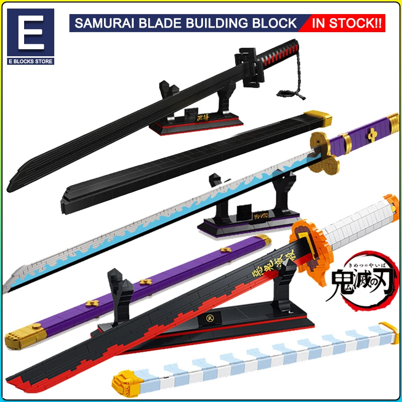 

Samurai Sword Building Blocks Ninja Blade Katana Japanese Anime Butterfly Nichirin Knife Bricks MOC Children Toys for Adult Gift