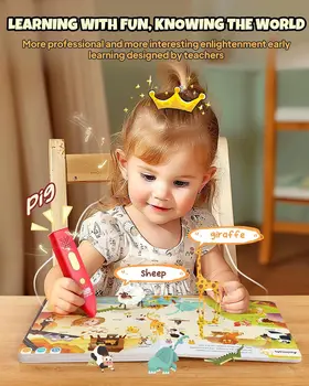 Talking Pen Books Sets, Interactive Audio Sound Books Kids Learning Electronic Toys for Boys Girls, Autism Sensory Games 2