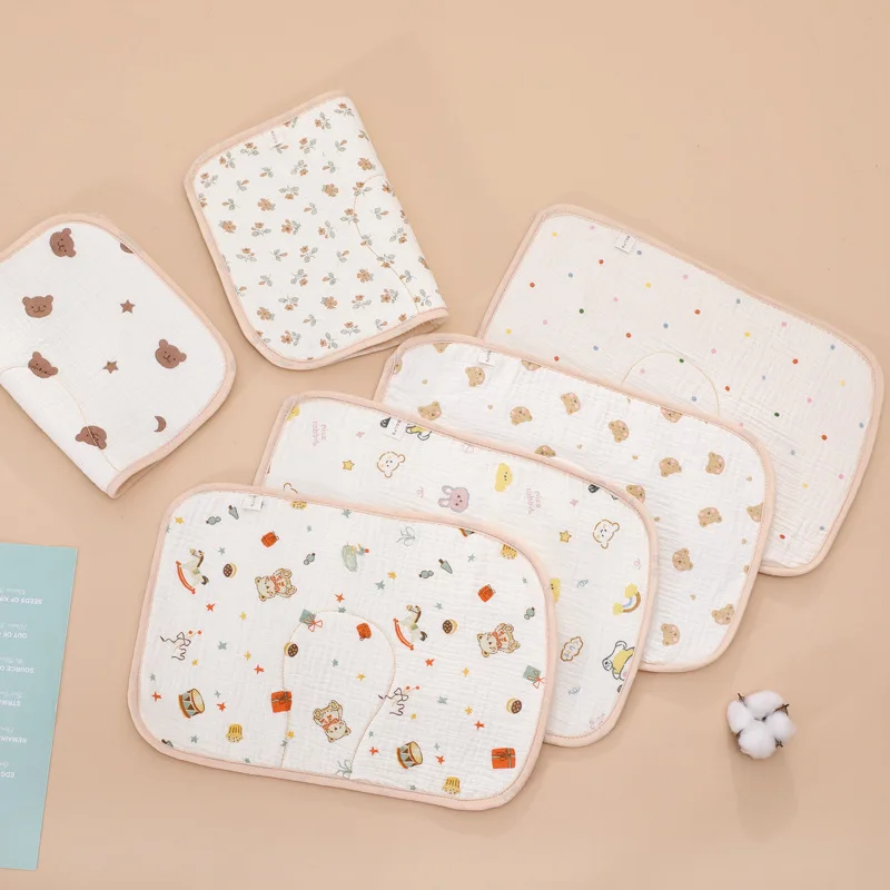 Newborn baby cloud pillow flat pillow cartoon cute anti-spit milk baby