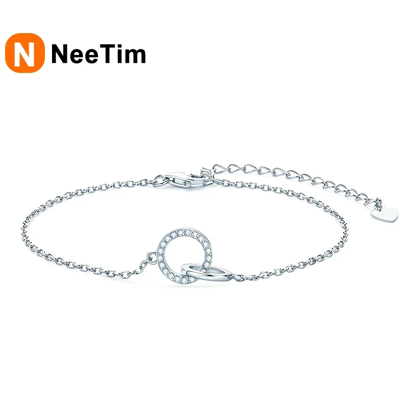 NeeTim Moissanite Diamond Bracelet For Women 925 Sterling Silver Plated with White Gold Party Classic Luxe Jewelry Bracelets