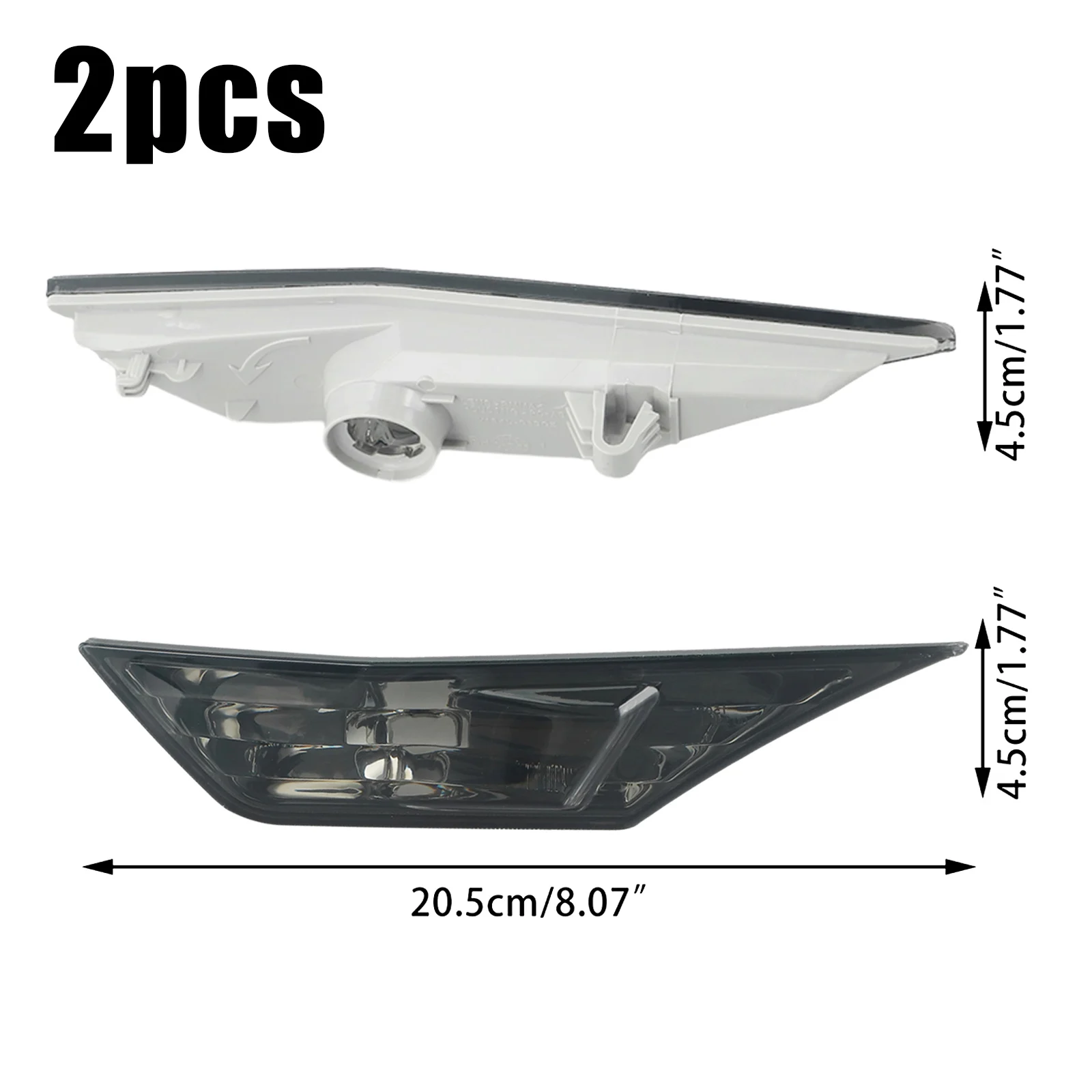 

2 Pcs Smoke Lens Front Side Marker Light ABS Plastic Light Cover Fender Bumper Reflector For Honda Civic 2016-2021 All Models