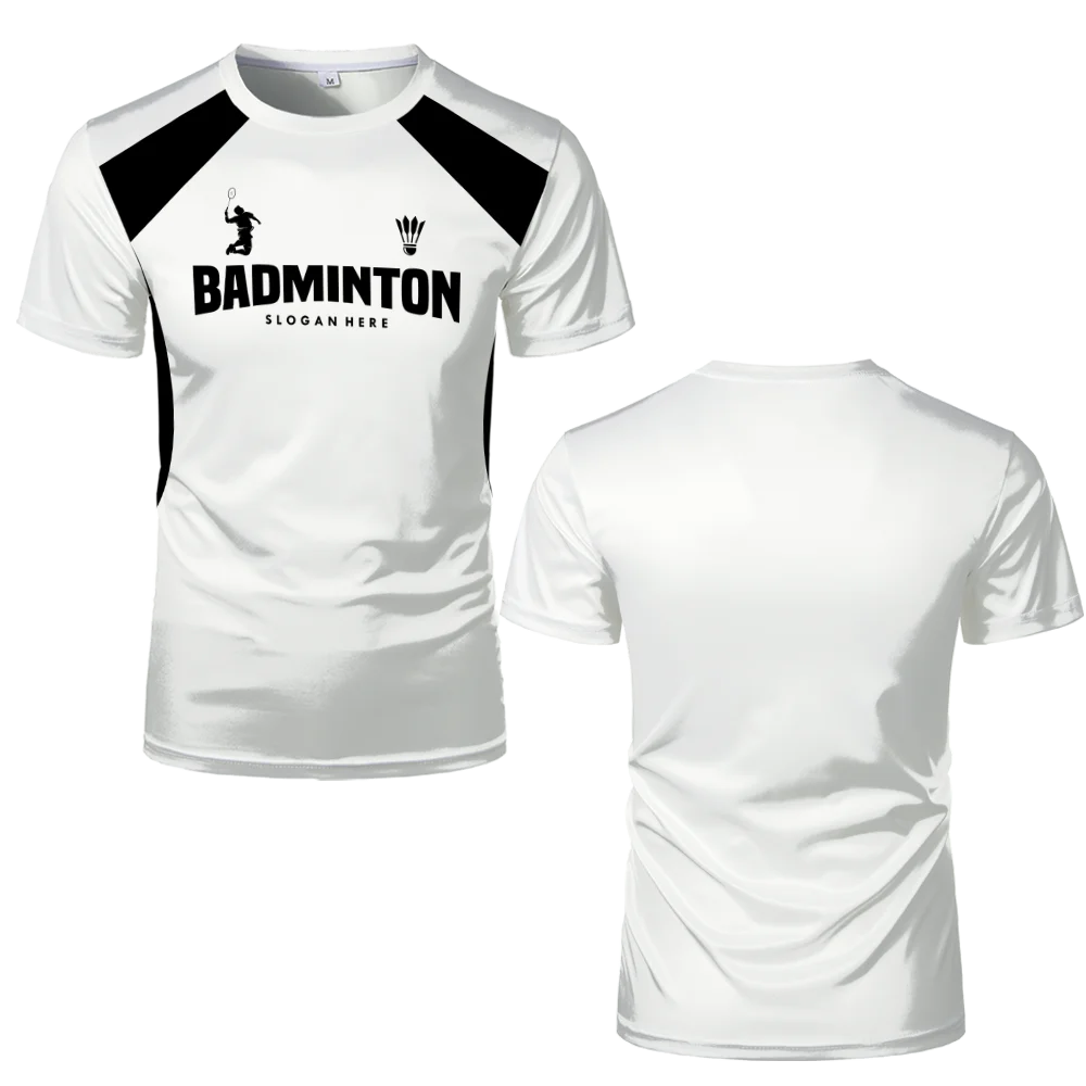 Badminton-Trikot-T-Shirts für Herren und Damen, schnell trocknend, Sport-Fitness-T-Shirt, atmungsaktiv, Rundhalsausschnitt, kurzärmelig, Trainings-T-Shirts – Detail 4