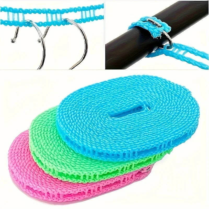 Thickened Clothesline Anti-slip Windproof Clothes Hanging Rope Portable Home Laundry Supplies Camping Accessories Random Color 6