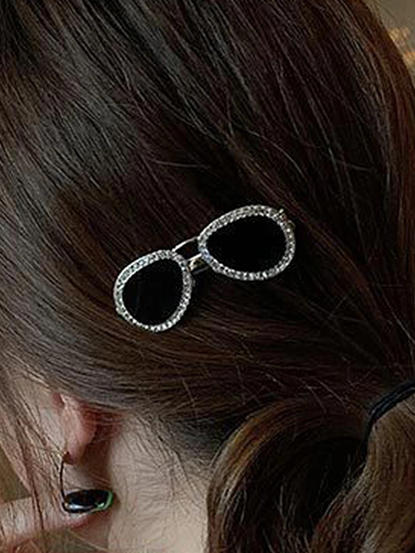 Hair Clip Cute Silver Glasses Claw Clip Small Rhinestone Hair Clip Metal Hair Supplies Korean Hair Accessories for Women Girls