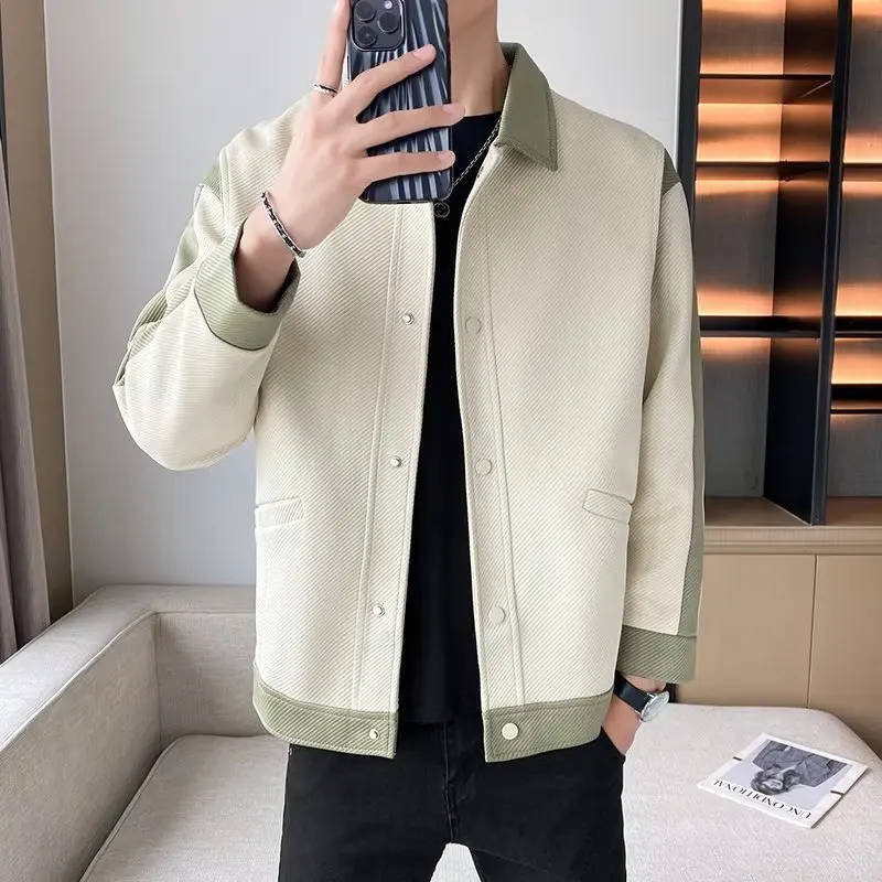 

Men's Jacket Coat New Spring And Autumn Colour Blocking Jacket