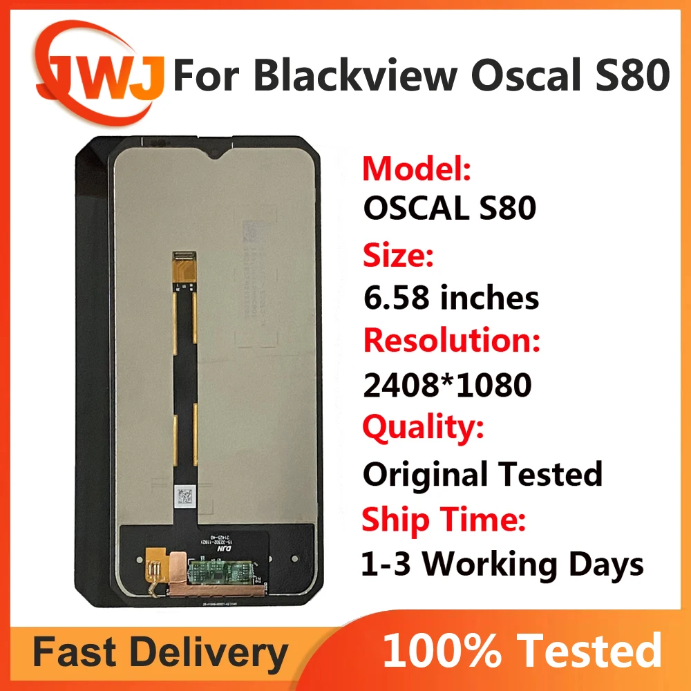 100% Original Tested For Blackview OSCAL S80 LCD Display + Touch Screen Replacement For Blackview S80 LCD Screen Display + Glue