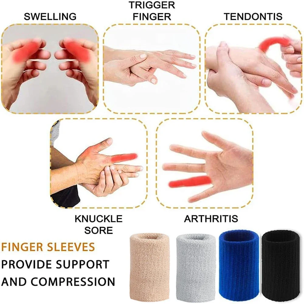 Finger Guard 10Pcs/Set Finger Protection Arthritis Support Outdoor Sports Basketball Volleyball Elastic