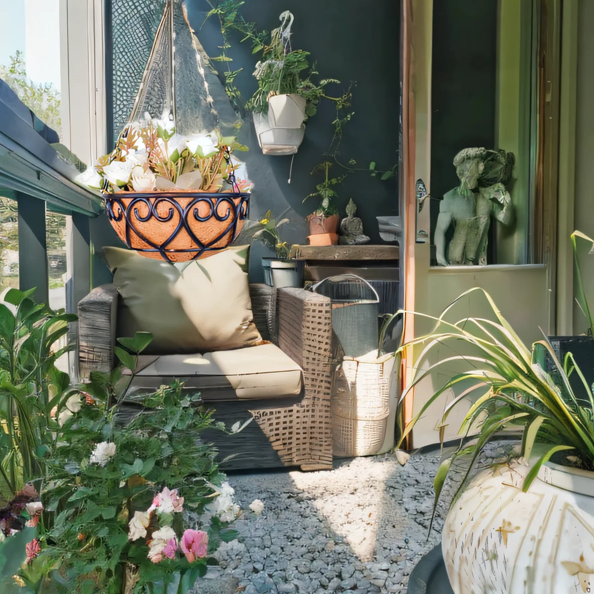 Neuer Blumentopf mit Hängekorb, ein minimalistischer und modischer Blumenkorb, Blumenkorb aus Kokospalmenharz für den Gartenbau_voghion.com