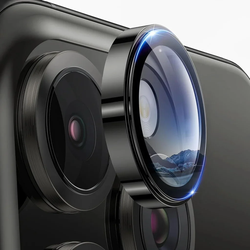 Premium Metal Camera Lens Protector Set with 9H Tempered Glass – Original Color Finish