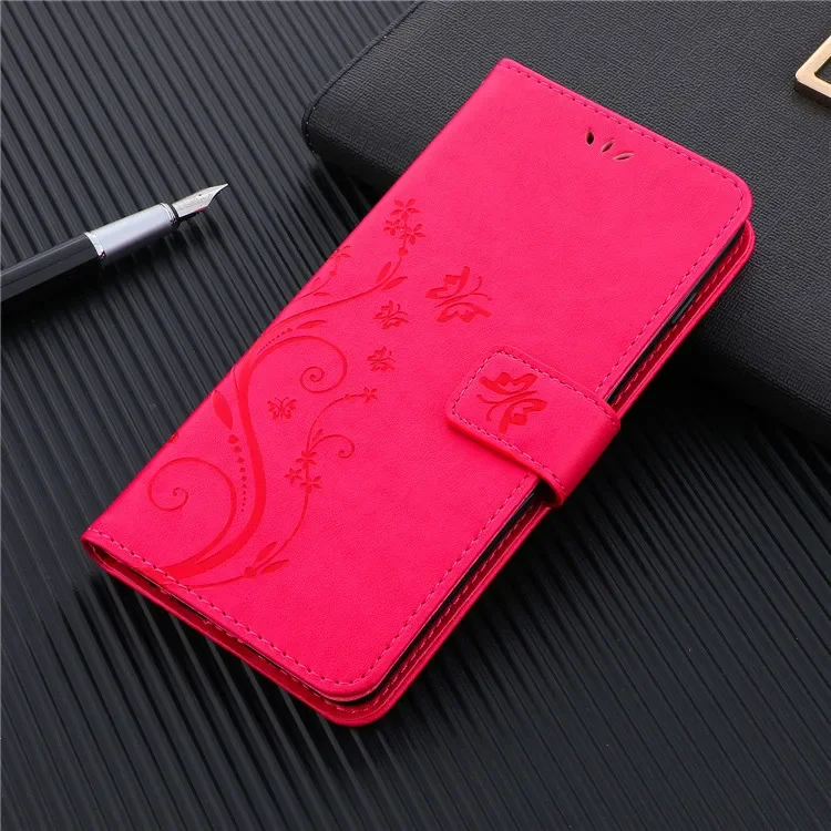 Leather Flip Wallet Case with Card Holder and Stand Function