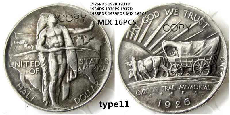 

US Mix Commemorate Half Dollar Silver Plated Copy Coin(type11-12)