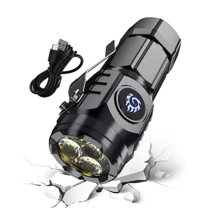 

Rechargeable LED Flashlights Bright Flashlight Water Resistant Compact Drop Resistant Small Flashlight With 5 Modes For Camping