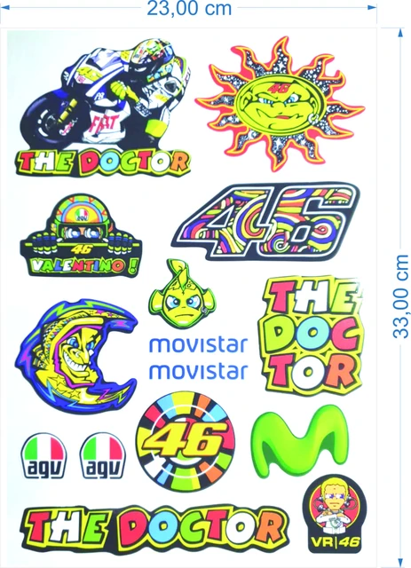 Super Cartela with 13 stickers Valentino Rossi 46 motorcycle car