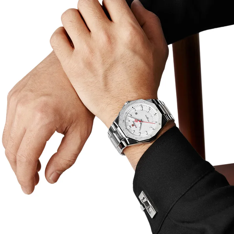 Top Brand NAVIFORCE High Quality Men's Sports Stainless Steel Watches Waterproof Luxury Male Quartz Wristwatch Reloj Hombre 2023