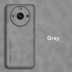 Luxury Vintage Sheepskin Leather Case - Retro Men's Business Back Cover for Realme GT neo 3 (Gray)