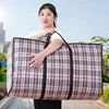 Stripe Woven Bag Large Capacity Storage Moving Bags Clothes Quilt Blanket Luggage Packing Package Zipper Tote Home Organizer 6