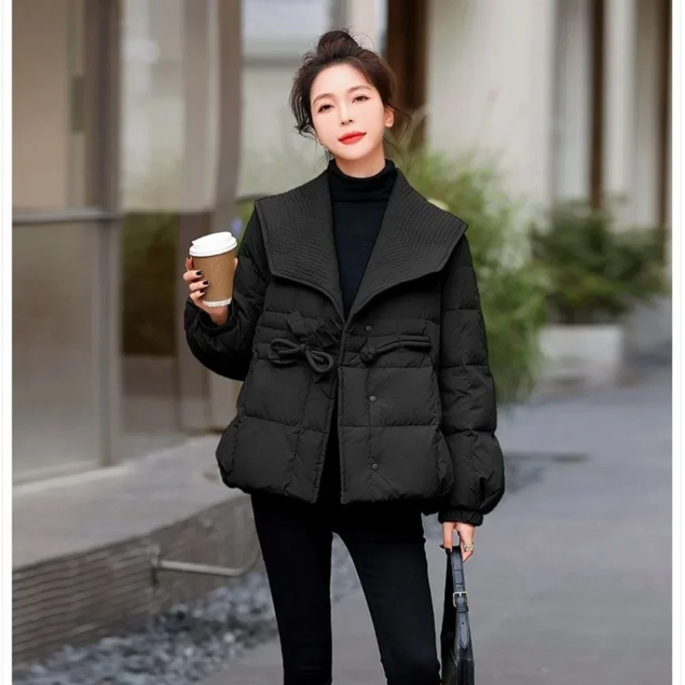 Luxury Down Cotton Jacket Women Winter Short Jacket 2023 New Korean Fashion Large Lapel Cotton Jacket Designer Free Shipping