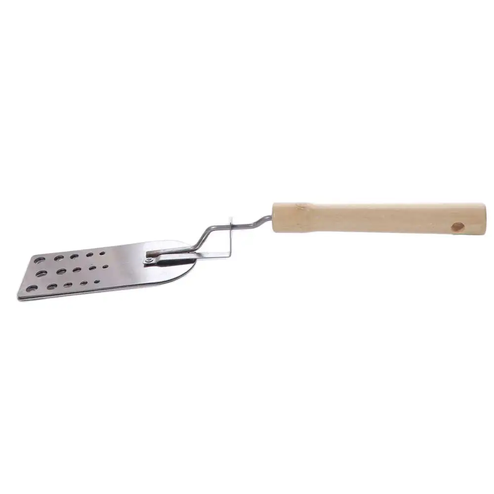 Description Picture 4 of itemCreative Stainless Steel BBQ Spatulas Ergonomic Wood Handle Three-panel Design Grill Tool Heat Resistant Expandable