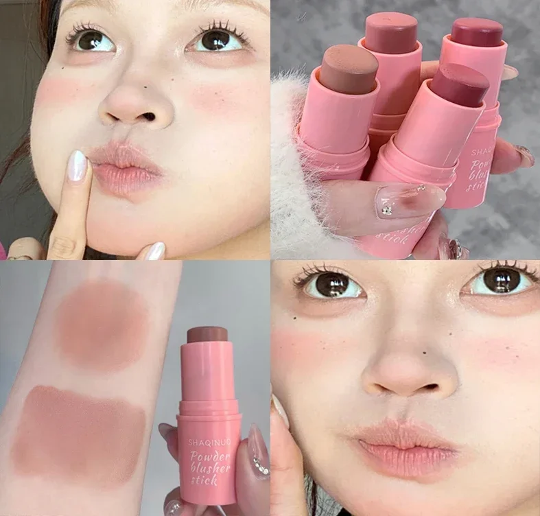 Peach Pink Blush Stick Cream Makeup Rouge Palette Cheek Contour Blush Cosmetic Blusher Stick Trucco Viso Coreano Rouge Cheek Tint