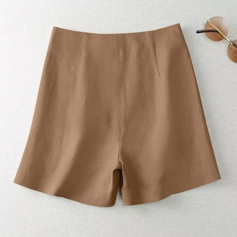 ZANZEA 2025 Summer High Waist Short Pants Leisure Everyday Wear Loose Casual Shorts Solid Wide-Leg Women's Mid-Thigh Trousers