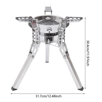 Ultralight Backpacking Camping Stove Support Wind-Resistance Portable Cooking Gas Stove with Piezo Ignition for Outdoor Camping 3