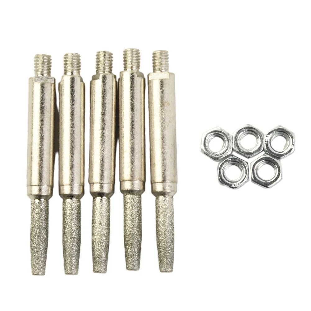 핸드 크랭크 체인톱 샤프너 체인톱 체인 지그 휴대용 공구 세트, 정비공용 공구, 4mm 카바이드 버, 5 개