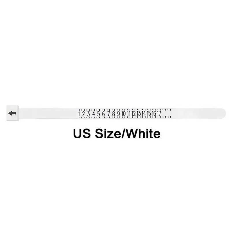 Adjustable Wedding Ring Sizer & Finger Gauge Tool in White/Black
