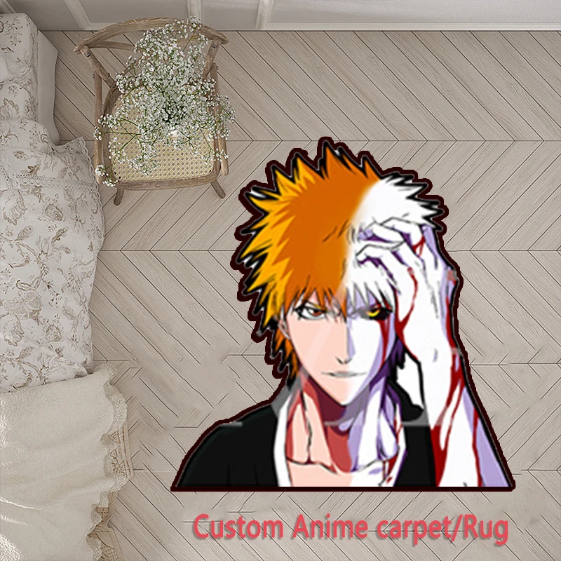 

BLEACH Kurosaki Ichigo Character Custom Anime Waterproof Carpet /rugs for Door Mat Living Room Kitchen Mat Non-slip Room Decor