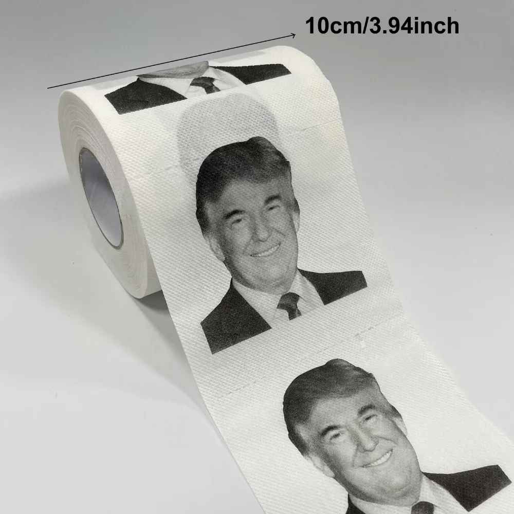 Trump Smile Print Toilet Paper Roll-Fun & Creative Gift for Friends and Family, High-Quality Wood Pulp Tissue