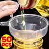 1/50PCS Plastic Funnel Clear Small Mouth Oil Funnel Wine Lifting Strainer Liquid Cosmetic Dispenser Lab Bottles Filling Funnels