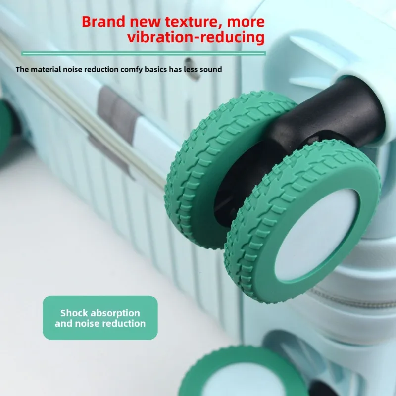 8개 여행용 가방 캐스터 슈즈 실리콘 수트케이스 바퀴 보호 커버 무소음 트롤리 박스 캐스터 커버 러기지 액세서리