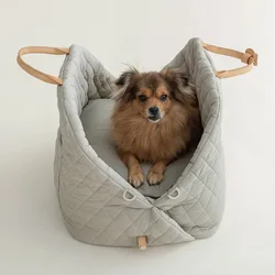 Portable Pet Dog Car Seat Nonslip Carriers Safe Car Box Booster Kennel Bag for Small Dog Cat Travel Siege De Voiture Pour Chien