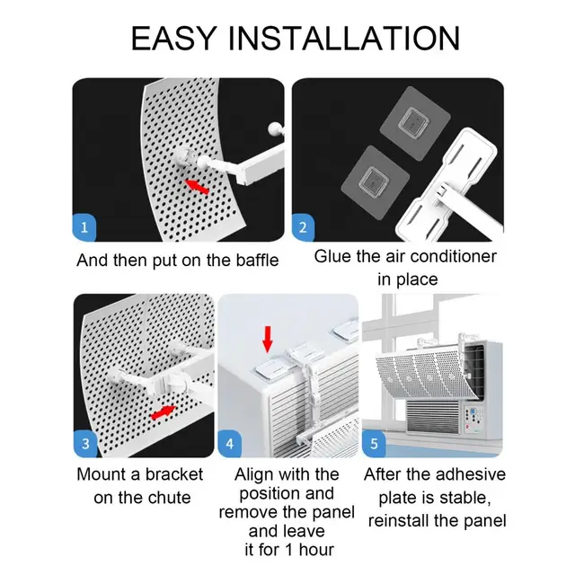 Window Air Conditioners Deflector Adjustable Air Conditioning Windshield Deflector with Universal Bracket for Easy Installation 5