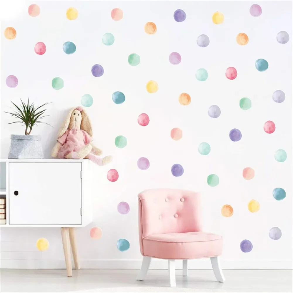 Polka Dots Wall Decals Multi-Color Vinyl Dots Removable Round Circle Sticker For Playroom Bedroom Nursery Living Room Wall Decor