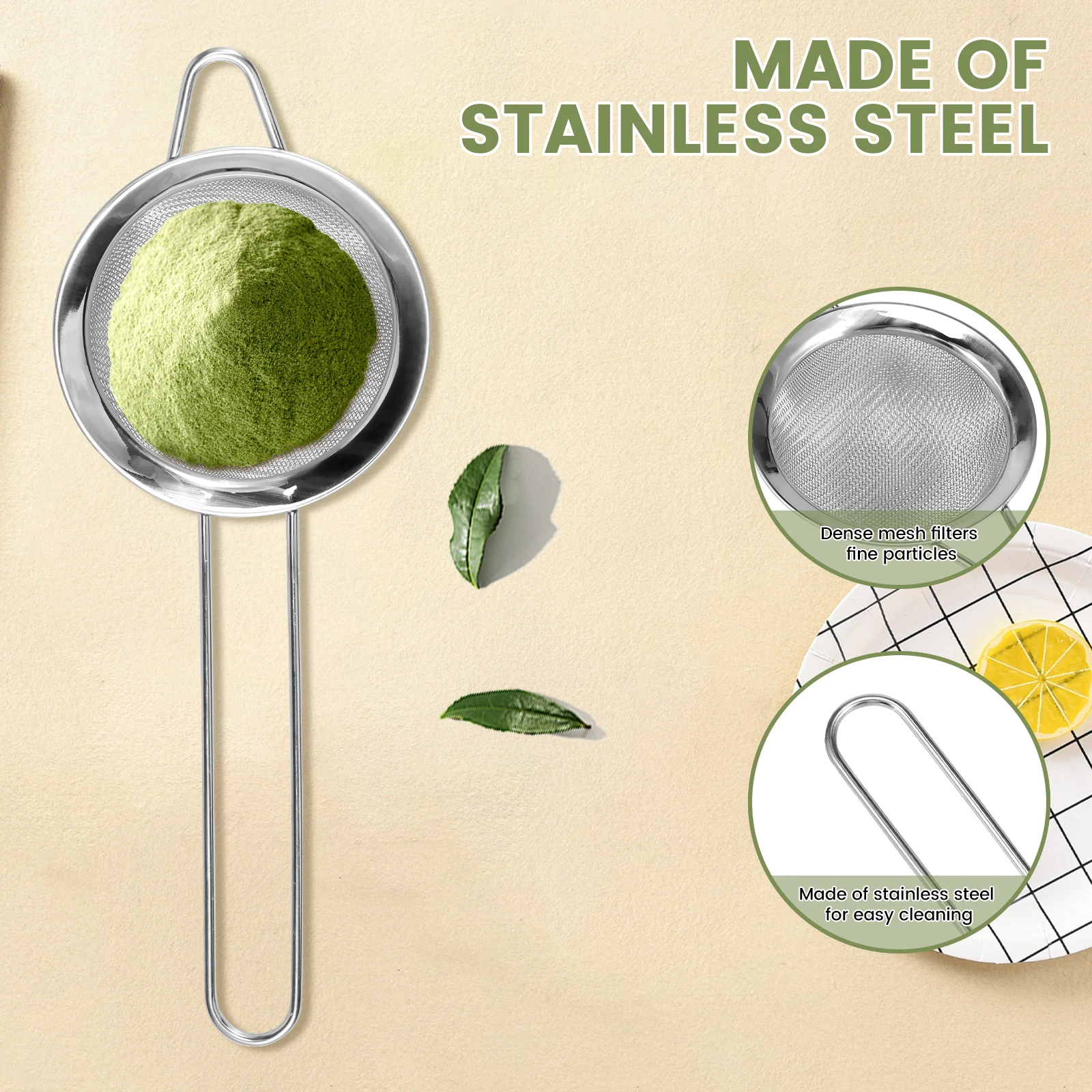 Matcha Tea Set Accessories Japanese Style Matcha Whisk Set Scoop Sifter Tool for Beverage Shop Tea Make Tool No Bowl 6Pcs