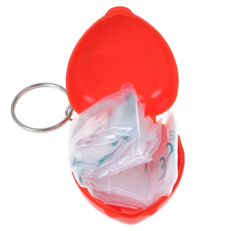 CPR Face Shield Mask Keychain Keying Emergency CPR Face Pocket Mask for First Aid Training Outdoor Travel R66E