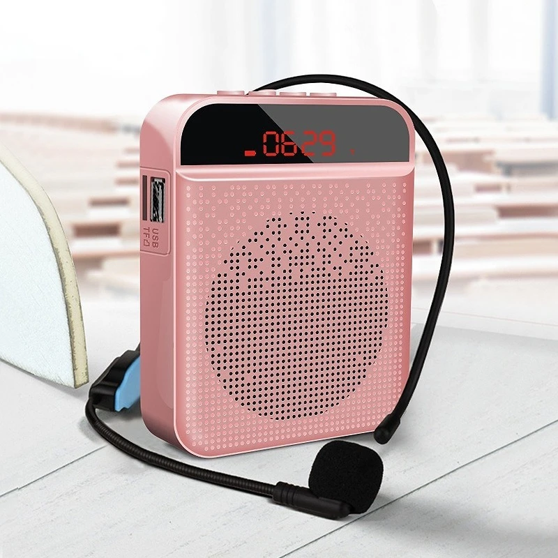 

Megaphone Portable Voice Amplifier with Microphone Headset Guide Teacher Bluetooth Speaker Support Mp3 and FM Radio