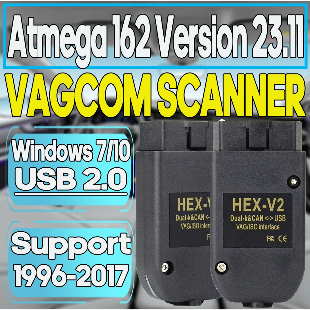 2024 Popolare Vcds Vagcom 23.11 Hex Can Usb Obd Scanner Per Vw Audi Skoda Seat Vag Multilingue Atmega162 Autocom Vag Hex V2 Tool